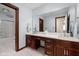 Dual-sink bathroom with custom cabinets and ample countertop space, perfect for a Gathering at 7126 Nile Ridge Ct, Indianapolis, IN 46236