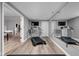 Finished workout room with mirrored wall, new flooring and lots of lighting at 7126 Nile Ridge Ct, Indianapolis, IN 46236
