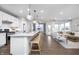 Open kitchen and living area with barstool seating at the kitchen island at 8436 Paxton Dr, Brownsburg, IN 46112