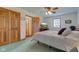 Comfortable bedroom with a ceiling fan, ensuite access, and ample closet space at 9377 N 500 W, McCordsville, IN 46055