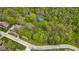 Aerial image features a wooded homesite with mature trees, and a community basketball court at 13 Ridgeline Dr, Brownsburg, IN 46112