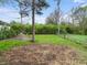Wide backyard featuring a small patio with outdoor dining and green space with a chainlink fence at 1401 E 24Th St, Muncie, IN 47302