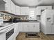 Kitchen with white cabinetry, appliances, modern countertops, and a window at 1401 E 24Th St, Muncie, IN 47302