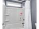 A simple and functional shower with a neutral color palette and sleek fixtures at 3387 Keystone Pass, Plainfield, IN 46168