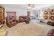This living room offers comfortable leather seating and a cozy atmosphere at 3710 E 750 S, Lebanon, IN 46052