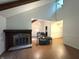 Open living room with hardwood floors, fireplace and large windows allowing lots of light at 4212 Foxglove Trce, Indianapolis, IN 46237