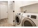 Convenient laundry room with modern appliances, storage shelf and easy access to the rest of the home at 4227 Short Ter, Carmel, IN 46033