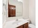 Bathroom featuring single sink vanity and large mirror at 5 Statesman Ct, Brownsburg, IN 46112