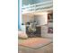 A bedroom boasts a loft bed, a desk, and a colorful rug at 6784 W May Apple Dr, McCordsville, IN 46055