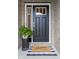 Inviting front door with modern accents and a welcoming doormat at 6784 W May Apple Dr, McCordsville, IN 46055