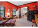 Charming study room with book shelves, vintage furniture and an adjacent room at 742 Marana Dr, Carmel, IN 46032
