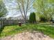 Spacious backyard with well-maintained lawn and wooden fence, ideal for outdoor activities at 7611 Penguin Cir, Indianapolis, IN 46239