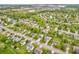 Wide aerial shot showing a densely populated neighborhood with lush green trees and varied housing at 8375 Eagles Nest Dr, Avon, IN 46123
