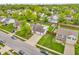 An aerial view of a neighborhood with mature trees, well-maintained lawns, and diverse home styles at 8375 Eagles Nest Dr, Avon, IN 46123
