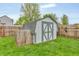 Convenient storage shed in the backyard, ideal for organizing tools and outdoor equipment at 8375 Eagles Nest Dr, Avon, IN 46123