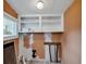 Unfinished basement with exposed wall and built-in shelves at 1508 Monument St, Noblesville, IN 46060