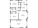 Floor plan showing the layout of the living room, dining room, kitchen, bedrooms and bath at 21 N Bosart Ave, Indianapolis, IN 46201
