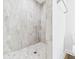 Walk in shower with decorative tile, and modern fixtures at 2327 Mimosa Ln, Anderson, IN 46011