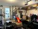 Basement area with storage and utilities with stairs to a door leading to the living area at 3085 Oakmont Dr, Lapel, IN 46051