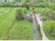 Aerial view of the property showcasing its spacious layout with a well-maintained lawn and landscaping at 5901 W Thompson Rd, Indianapolis, IN 46221