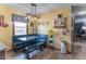 Comfortable breakfast nook with bench seating and overhead lighting, ideal for casual meals at 5901 W Thompson Rd, Indianapolis, IN 46221