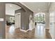 Inviting foyer with hardwood floors, decorative details, and open sightlines at 6149 W Olive Branch Rd, Greenwood, IN 46143
