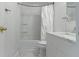 Clean bathroom features a tub, shower, and marbled vanity at 6638 Sunbury Dr, Indianapolis, IN 46241