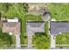 Aerial view of a home showing the roof, driveway and landscaping in relation to the neighboring homes at 7412 Hiner Ln, Indianapolis, IN 46219