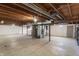 Spacious unfinished basement, with exposed ductwork, ready for your creative design at 7412 Hiner Ln, Indianapolis, IN 46219