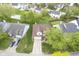Aerial view of a residential home with green lawn, driveway, and surrounding neighborhood at 8875 White Fir Dr, Indianapolis, IN 46256
