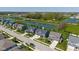 Aerial shot of homes in a community with a pond, green space, and professional landscaping at 900 Parker Ln, Westfield, IN 46074