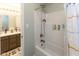 Bathroom featuring a shower-tub combination with a shower curtain at 900 Parker Ln, Westfield, IN 46074
