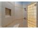 Walk-in shower features glass block, modern fixtures, and a built-in niche at 12608 E 86Th St, Indianapolis, IN 46236