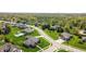 Overhead shot of a quiet suburban neighborhood featuring mature trees and manicured lawns at 1426 Manchester Dr, Danville, IN 46122