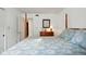 Bedroom featuring a four poster bed and soft blue decor creating a peaceful and relaxing atmosphere at 155 Suncrest Dr, Greenwood, IN 46143