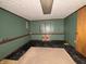 Unfinished basement with green walls, dark floors, and a utility closet with an area rug at 1705 Witt Rd, Lebanon, IN 46052