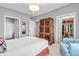 Cozy bedroom with a comfortable bed, statement furniture, and a walk-in closet for ample storage at 2575 W 100 S, Franklin, IN 46131