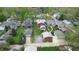 An aerial perspective of a house with a large backyard and detached garage at 319 N Ridgeview Dr, Indianapolis, IN 46219