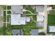 Overhead view of a suburban home with a well-maintained lawn and surrounding houses, showcasing the property's setting at 319 N Ridgeview Dr, Indianapolis, IN 46219