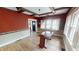 Elegant dining room with coffered ceilings, a chandelier, and large windows providing natural light at 319 N Ridgeview Dr, Indianapolis, IN 46219