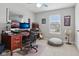 Bedroom featuring a desk, neutral walls, ceiling fan, and carpeted floor at 3430 Burlingame Blvd, Westfield, IN 46074