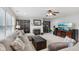 Spacious living room showcasing a fireplace, cabinets, and comfortable seating area at 3430 Burlingame Blvd, Westfield, IN 46074