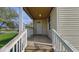 Inviting covered front porch with white railing and beige siding on a charming home exterior at 3511 N Keystone Ave, Indianapolis, IN 46218