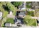 Aerial view of the property highlighting backyard, detached garage, and landscaping at 5938 Haverford Ave, Indianapolis, IN 46220