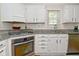 Well-lit kitchen features white cabinets, granite counters, and stainless steel appliances at 5938 Haverford Ave, Indianapolis, IN 46220
