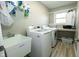 Well-equipped laundry room with washer, dryer, utility sink, and plenty of storage space at 7926 White Pine Dr, Avon, IN 46123