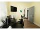 Functional home office setup with a modern desk, ergonomic chair, and bright natural light at 7926 White Pine Dr, Avon, IN 46123