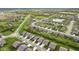 An aerial of the neighborhood shows the green spaces, ponds, and tree-lined streets at 9696 Parkhurst Xing, McCordsville, IN 46055