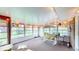 Bright sunroom with lots of light, floral patio furniture, and an adjacent brick wall at 1402 Arcola Ct, Beech Grove, IN 46107