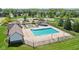 Aerial view of the community pool and playground at 14162 Nicholas Dr, Carmel, IN 46074